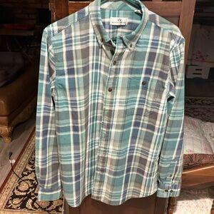 Weatherproof Casual Blue and Gray Button Down Shirt